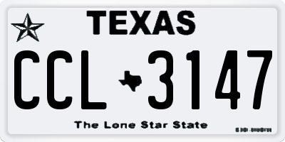 TX license plate CCL3147