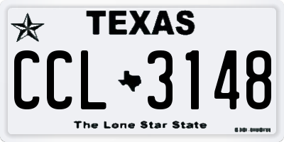 TX license plate CCL3148