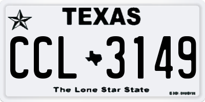 TX license plate CCL3149