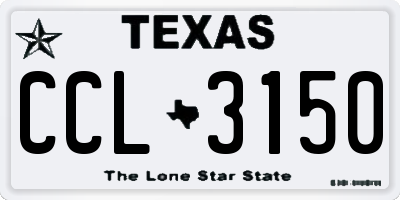 TX license plate CCL3150