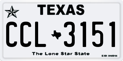 TX license plate CCL3151