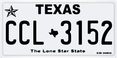 TX license plate CCL3152