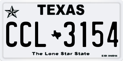 TX license plate CCL3154