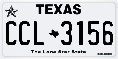 TX license plate CCL3156