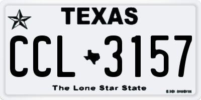 TX license plate CCL3157
