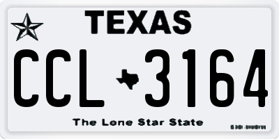 TX license plate CCL3164