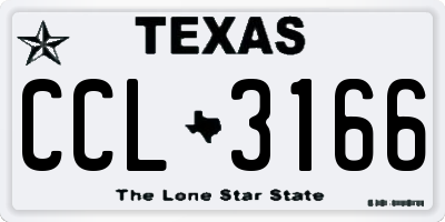 TX license plate CCL3166
