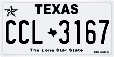 TX license plate CCL3167