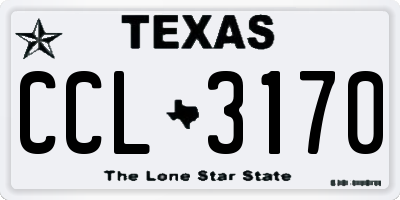 TX license plate CCL3170