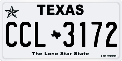 TX license plate CCL3172