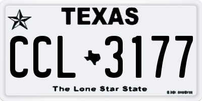 TX license plate CCL3177