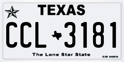 TX license plate CCL3181