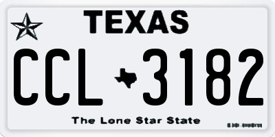 TX license plate CCL3182
