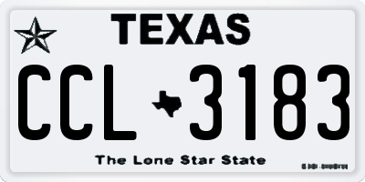 TX license plate CCL3183