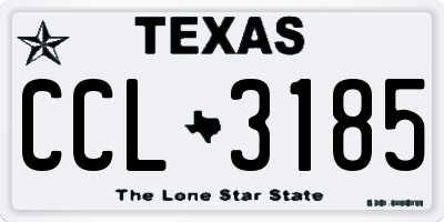 TX license plate CCL3185