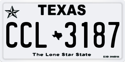 TX license plate CCL3187