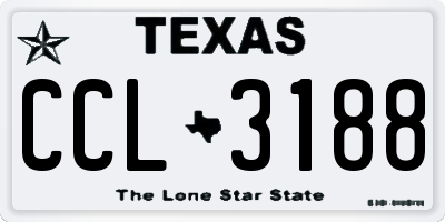 TX license plate CCL3188