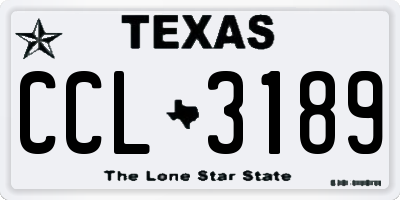 TX license plate CCL3189