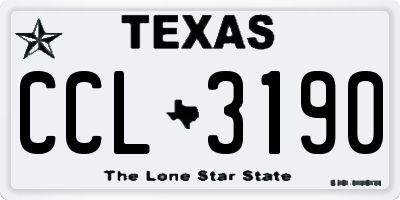 TX license plate CCL3190