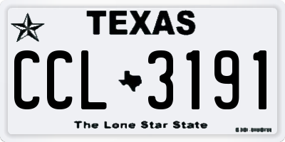 TX license plate CCL3191
