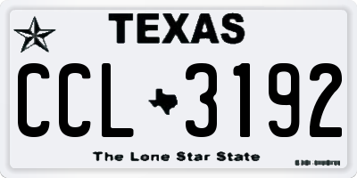 TX license plate CCL3192
