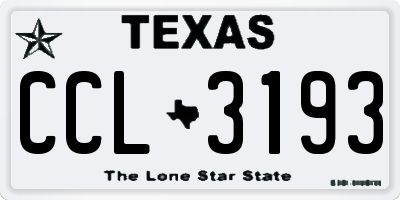 TX license plate CCL3193