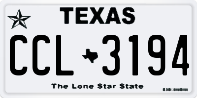TX license plate CCL3194