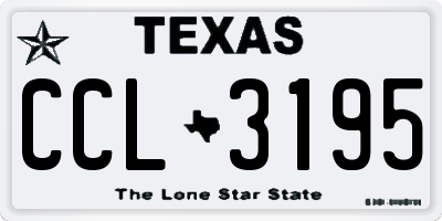 TX license plate CCL3195