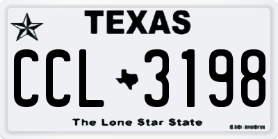 TX license plate CCL3198