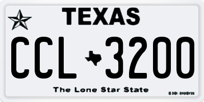 TX license plate CCL3200