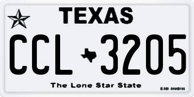TX license plate CCL3205