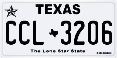 TX license plate CCL3206