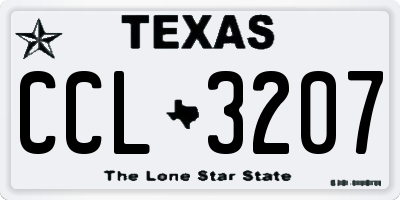 TX license plate CCL3207