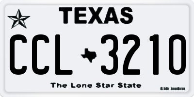 TX license plate CCL3210