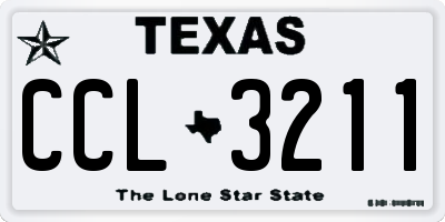TX license plate CCL3211
