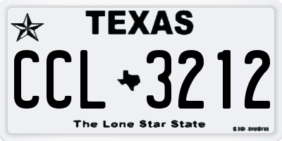 TX license plate CCL3212