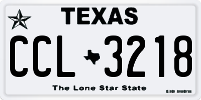 TX license plate CCL3218