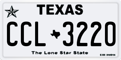 TX license plate CCL3220