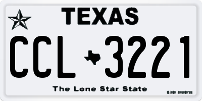 TX license plate CCL3221