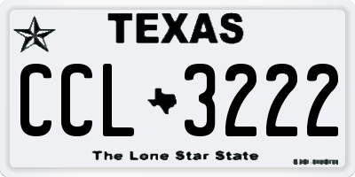 TX license plate CCL3222