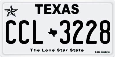 TX license plate CCL3228