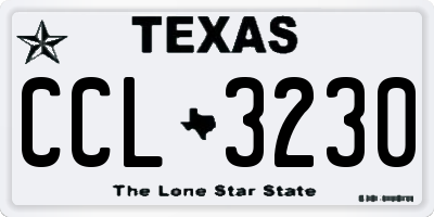 TX license plate CCL3230