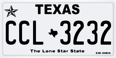 TX license plate CCL3232