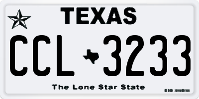 TX license plate CCL3233
