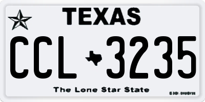 TX license plate CCL3235