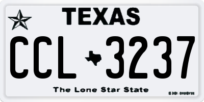 TX license plate CCL3237