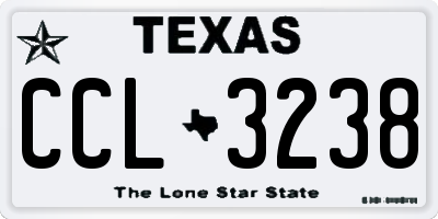 TX license plate CCL3238