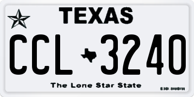 TX license plate CCL3240