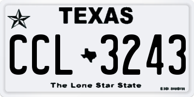 TX license plate CCL3243