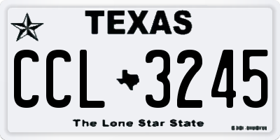 TX license plate CCL3245